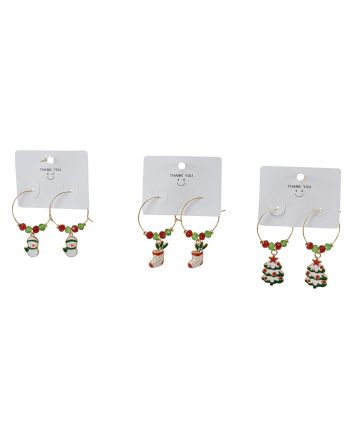 ORECCHINI NATAL. 6X3CM M.157 3ASS