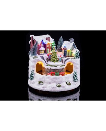 VILLAGGIO C/MOV+LED+MUS 18X18X17CM 3AA TRY ME