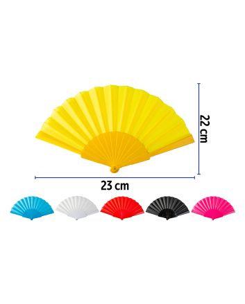 VENTAGLIO PLASTICA+TESSUTO 23CM 6 COL.ASS