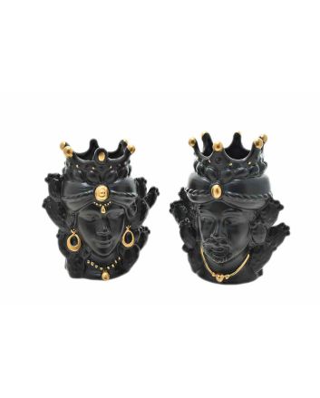 TESTA DI MORO 10,3X7,5X11,5CM 2ASS NERO/ORO