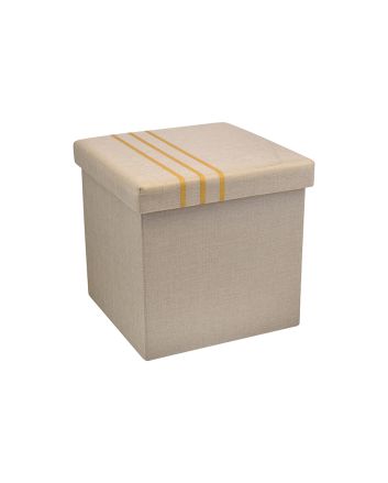 POUF CONTEN. LI/PL 50X50X44CM M.L25-17 BEIGE