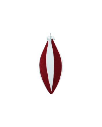 SFERA VETRO GOCCIA 7X18CM DES.17 ROSSO/BIANCO