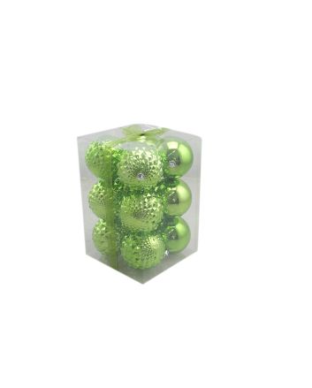 BOX 12 SFERE 8CM DECOR.1/LUCIDA VERDE