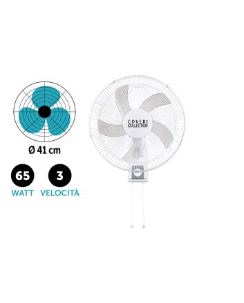 VENTILATORE A MURO 43CM 3VEL. 65W BIANCO