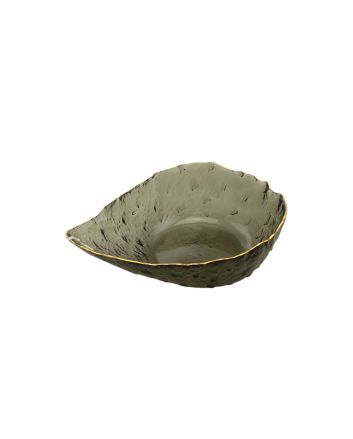 C/TAVOLA VETRO PS1013 H7.3+D23.7CM NERO/ORO