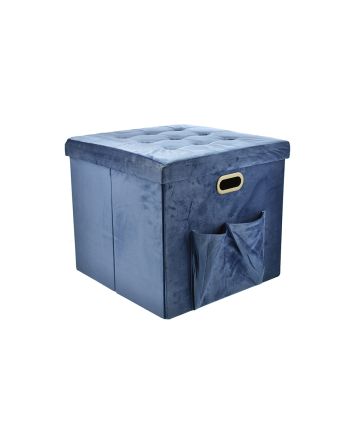POUF VELL.C/TASCA+MANICI 50X44CM L1 BLU SCURO