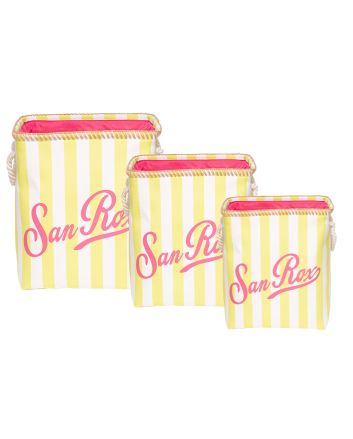 SET 3 CESTI SANROX H.35/40/45CM STR.GIALLO