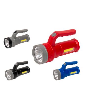 TORCIA LED C/MANIGLIA 3W 200LM 1200MAH 4ASS
