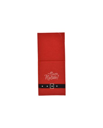 PORTAPOSATE FELTRO 23X10CM VEST.BABBO ROSSO