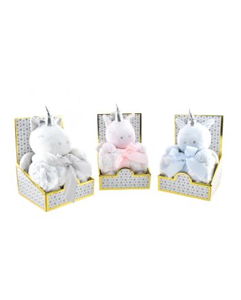 PELUCHE 25CM C/PLAID 90X75 2ASS M151A UNICORN