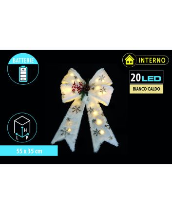 FIOCCO 20LED 55X35CM U/INT.BATT.ARGENTO