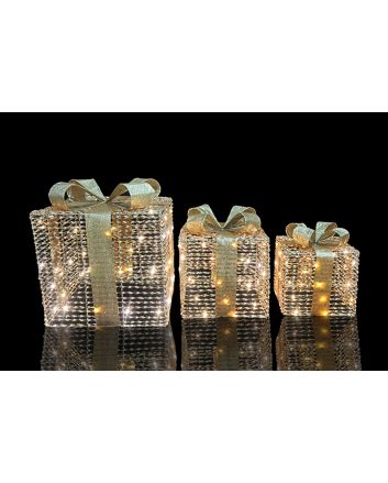 SET 3 P.REGALO 15-20-25CM 90L U/EST.CALDO/ORO