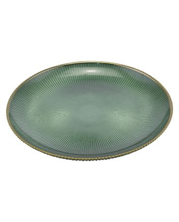 SOTTOPIATTO VETRO 30,5CM M.JK700301 VERDE/ORO