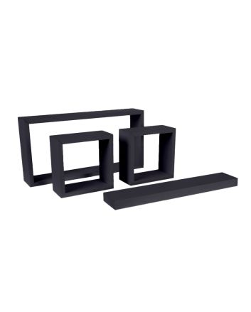 MENSOLA LEGNO MULTI 4PZ 20/20/50/50CM NERO