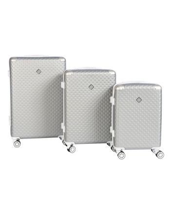 SET 3 TROLLEY METALLIC ARGENTO -