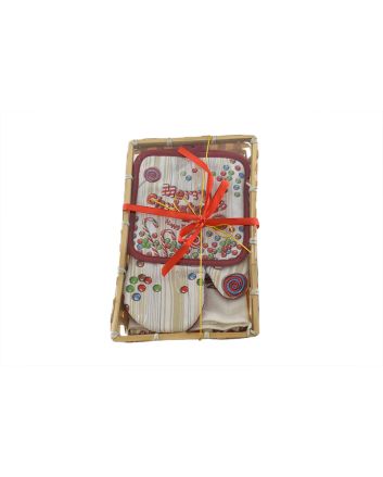 SET 3PZ PRESINA,GUANT,STROFIN C/CEST DES.B