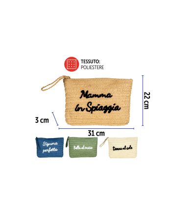 POCHETTE MARE FRASI 31X3X22CM M.16327 4ASS