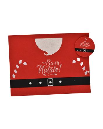 TOVAGLIETTA C/SOTTOBICCHIERE VEST.BABBO ROSSO