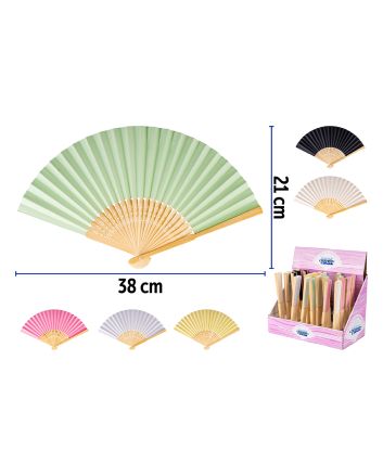 VENTAGLIO BAMBOO+CARTA 21CM 6COLORI ASS