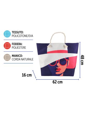 BORSA MARE CORDATA 65X50X17CM DES.13