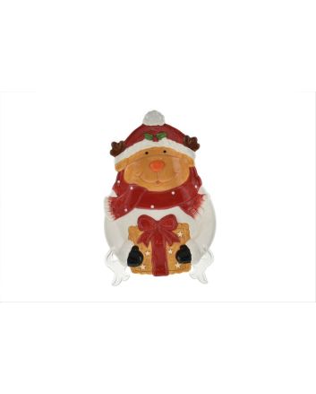 PIATTO CER.RENNA 29,5X21,5X3 M.211 ROSSO/BIA