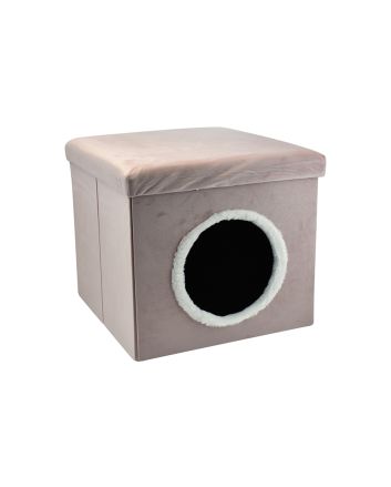 POUF VELL.C/CUCCIA 50X44CM L1 ROSA
