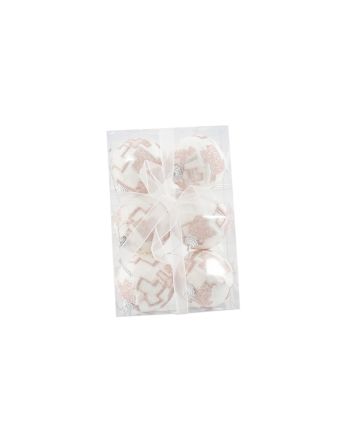 BOX 6 SFERE 7CM DEC.31 BIANCO/ROSA