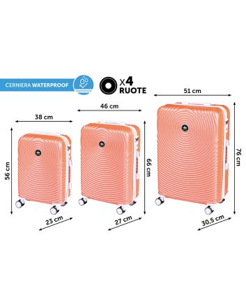 SET 3 TROLLEY MAX ORANGE FLUO'