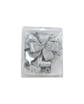 FIOCCO PUNTALE C/CASCATA 250CM DES.B ARGENTO