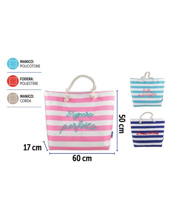 BORSA MARE CORDATA C/FRASI 48X17X50 3ASS