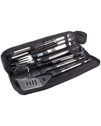 SET ACCESSORI BBQ 8 PZ C/MANICO ACCIAIO