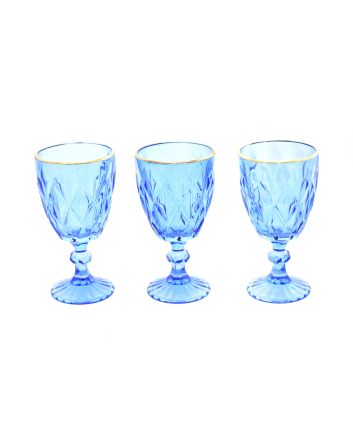 SET 3 CALICI 250ML BLU/FILO ORO WW03S