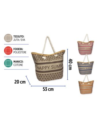 BORSA MARE HAPPY 36X20X38CM 4ASS