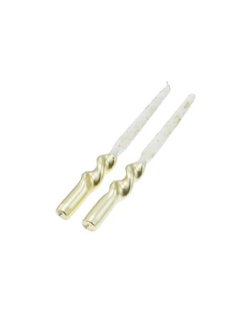 SET 2 CANDELE SPIRALE H25CM 53AB1-2 ORO