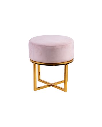 POUFF STRUT. METALLO 40X40X45CM ROSA /ARGENTO