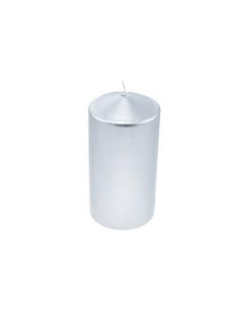 CANDELA PILLAR DIA.10XH.20CM ARGENTO