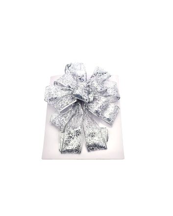 COCCARDA PUNTALE 11X31CM ARGENTO MOD.2