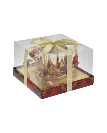 P/CANDELA 13,3X13,3X9CM M.6987 ORO/ROSSO