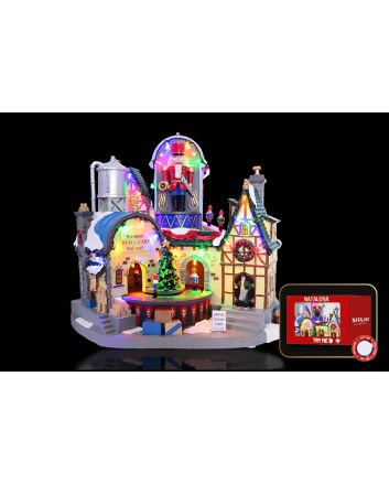 VILLAGG.LED+MUS+MOV.29X20,4X25,7CM BATT.TRYME