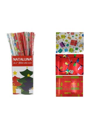 ROTOLO CARTA NATALE METAL 70X500CM 3 DEC.ASS