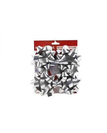 BLISTER 4 COCCARDE D.11,5CM ARGENTO SL2-12