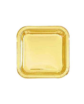 SET 8 PIATTI QUAD. 18X18CM ORO