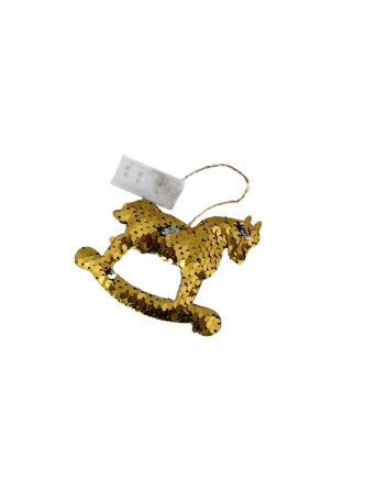 APP. CAVALLO 9.5X8CM M.233 PAILLETTES ORO