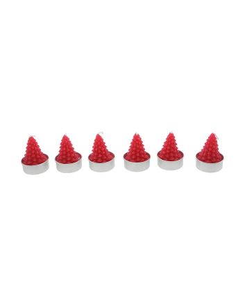 SET 6 TEALIGHT ALBERO 7-31136 ROSSO