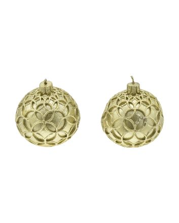 SET 2 CANDELE SFERA DEC. D6 CM LINEA E ORO