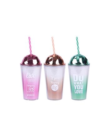 BICCHIERE C/CANNUCCIA 10X10X20CM M.268 3ASS