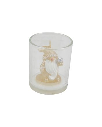 CANDELA VETRO C/B.NAT 6,2X7,3CM M.190 CHAMP