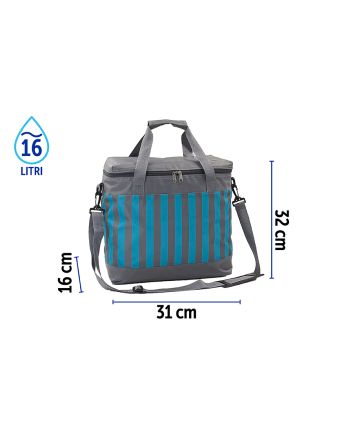 BORSA FRIGO 7MM 16LT 600D 31X16X32 GRI/VERDE