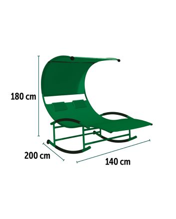 LOUNGE BED MATR. 4X4 TXT 200X140X178 VERDE