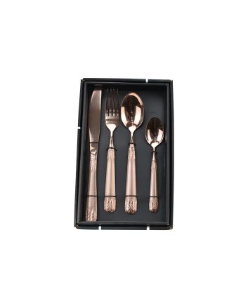 BOX POSATE ACCIAIO 24 PEZZI M.B ORO ROSA